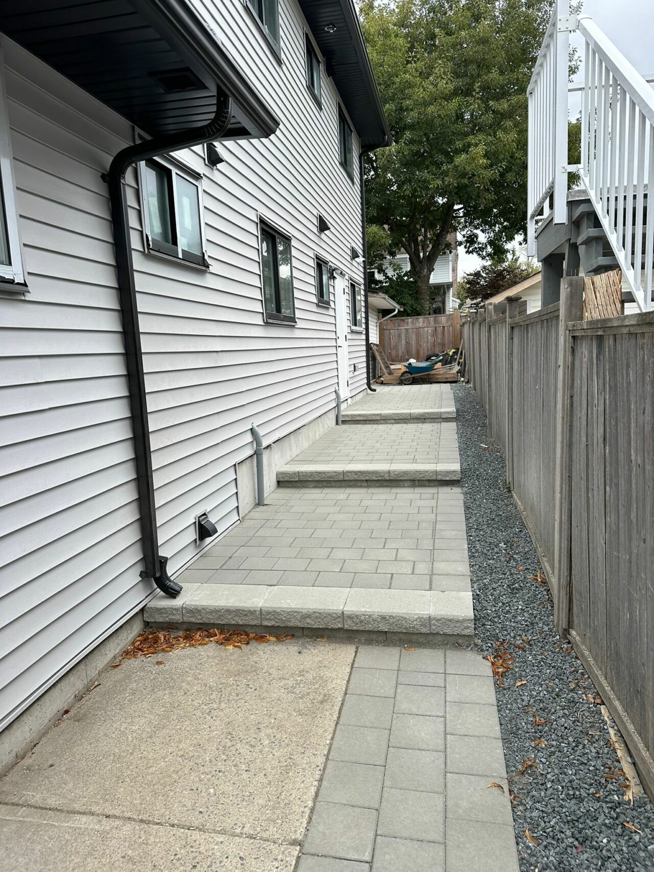 Side walk paver installation